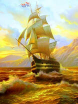 Фрегат на закате