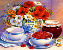 Малинка и летний букет