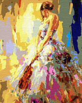 Нарядная девушка со скрипкой