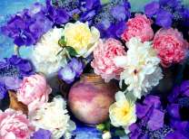 Гортензия и пионы