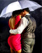 Пара под зонтом