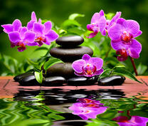 Умиротворённый сад орхидей