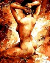 Обнаженная женщина на фоне огня