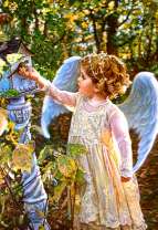 Ангелочек помогает синичке