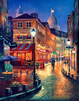 Ночная улочка Парижа