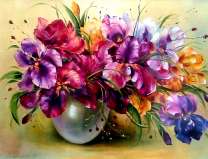 Яркий букет ирисов