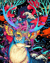 Олень в маске