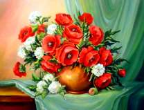 Букет с роскошными маками