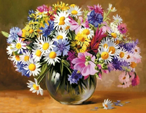 Милый полевой букет с ромашками