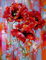 Маки в каплях росы