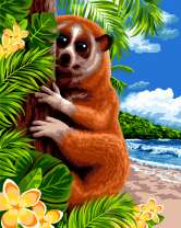 Лемур на дереве с цветами