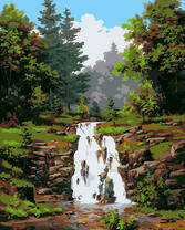 Летний водопадик в лесу