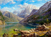 Небольшое озеро в скалистых горах