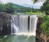 Водопад в живописном лесу