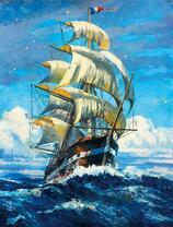 Французский корабль на волнах