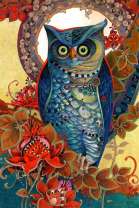 Сова и цветы