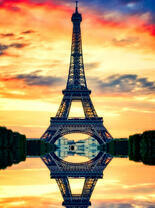 Красивое небо над Эйфелевой башней