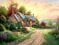 Утопающий в зелени каменный дом