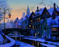 Каменный мост через замерзшую реку