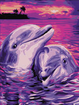 Пара дельфинчиков в море у острова