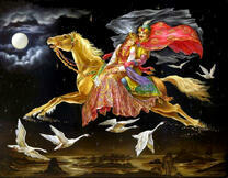 Царевич с царевной на коне в ночи