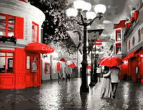 Красно-серые тона вечернего города