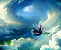 Гондолла в море облаков