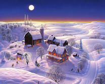 Луна над заснеженной фермой