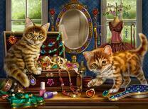 Два котёнка и шкатулка с драгоценностями