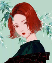 Рыжеволосая девушка под веткой дерева