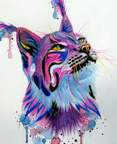 Лесной кот в ярких красках