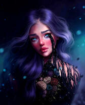 Девушка в ночи и розы