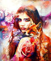 Девушка, роза и лиса