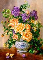 Большой букет с чайными розами