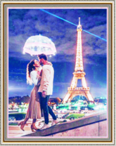 Поцелуй под ярким зонтом в Париже