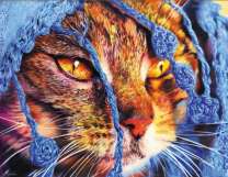 Кошечка под синим платочком