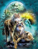 Волки и большая луна