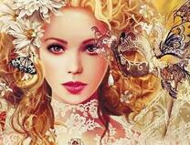 Белокурая девушка с маской