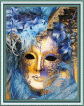 Алмазная вышивка «Красочная маскарадная маска в цветах»