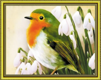 Птичка в подснежниках