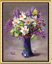 Нарциссы и сирень в одном букете