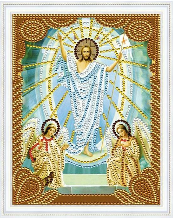 Алмазная мозаика 40x50 Изображение иконы Воскресение Христово