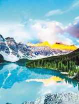 Прекрасное чистое озеро среди гор