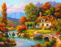 Милый загородный дом у реки