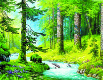 Густой насыщенный лес