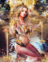 Золотая царица в водоеме