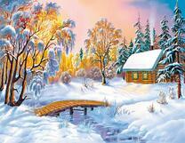 Домик в зимнем пейзаже