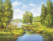 Сказочное место у перехода через реку