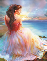 Загадочная женщина у моря