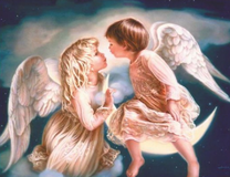 Ангелочки на тучках и луне